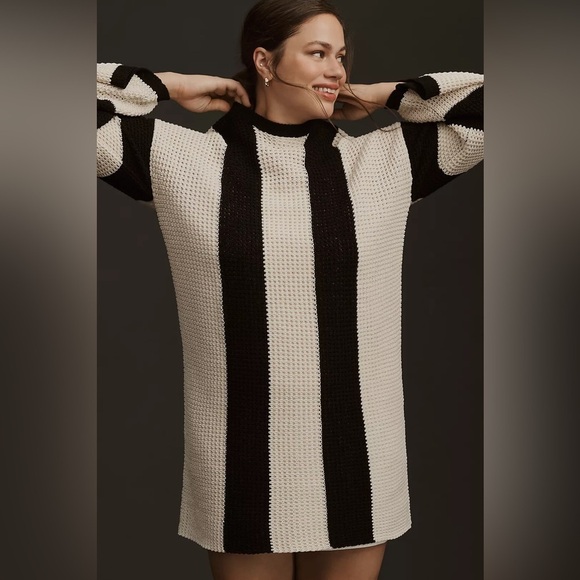 4SI3NNA Long-Sleeve Striped Sweater Mini Dress - Picture 5 of 8